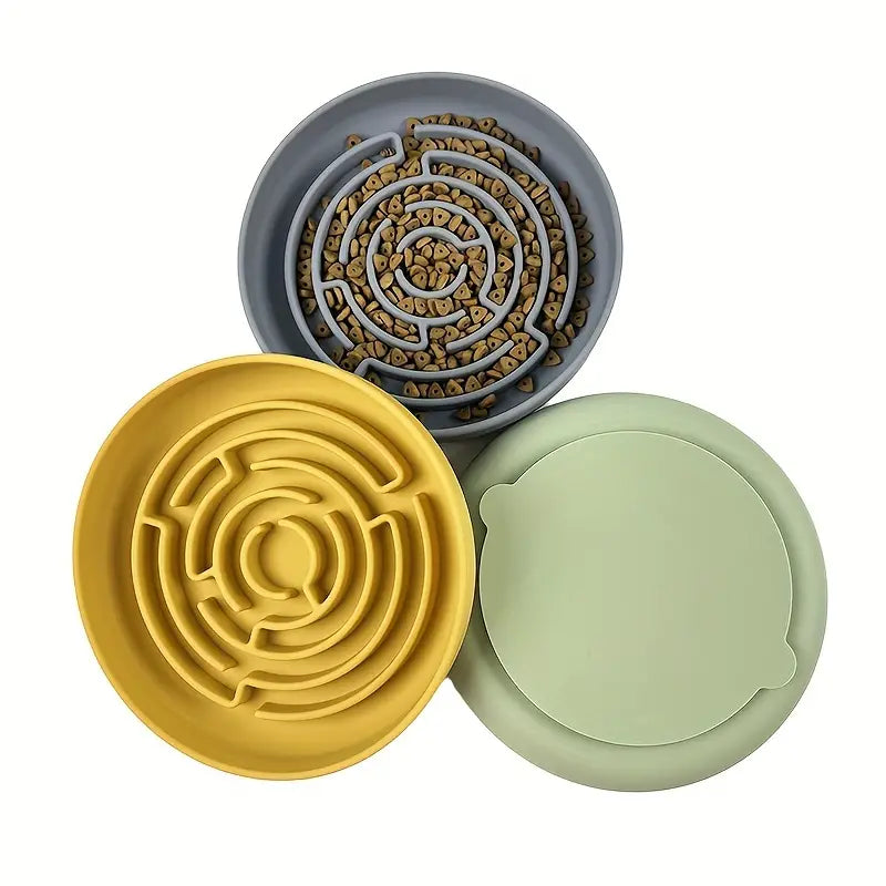 Silicone Dog Bowl Slow Feeder with Suction